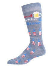 Load image into Gallery viewer, Red, White, & Brew Patriotic Beer Socks