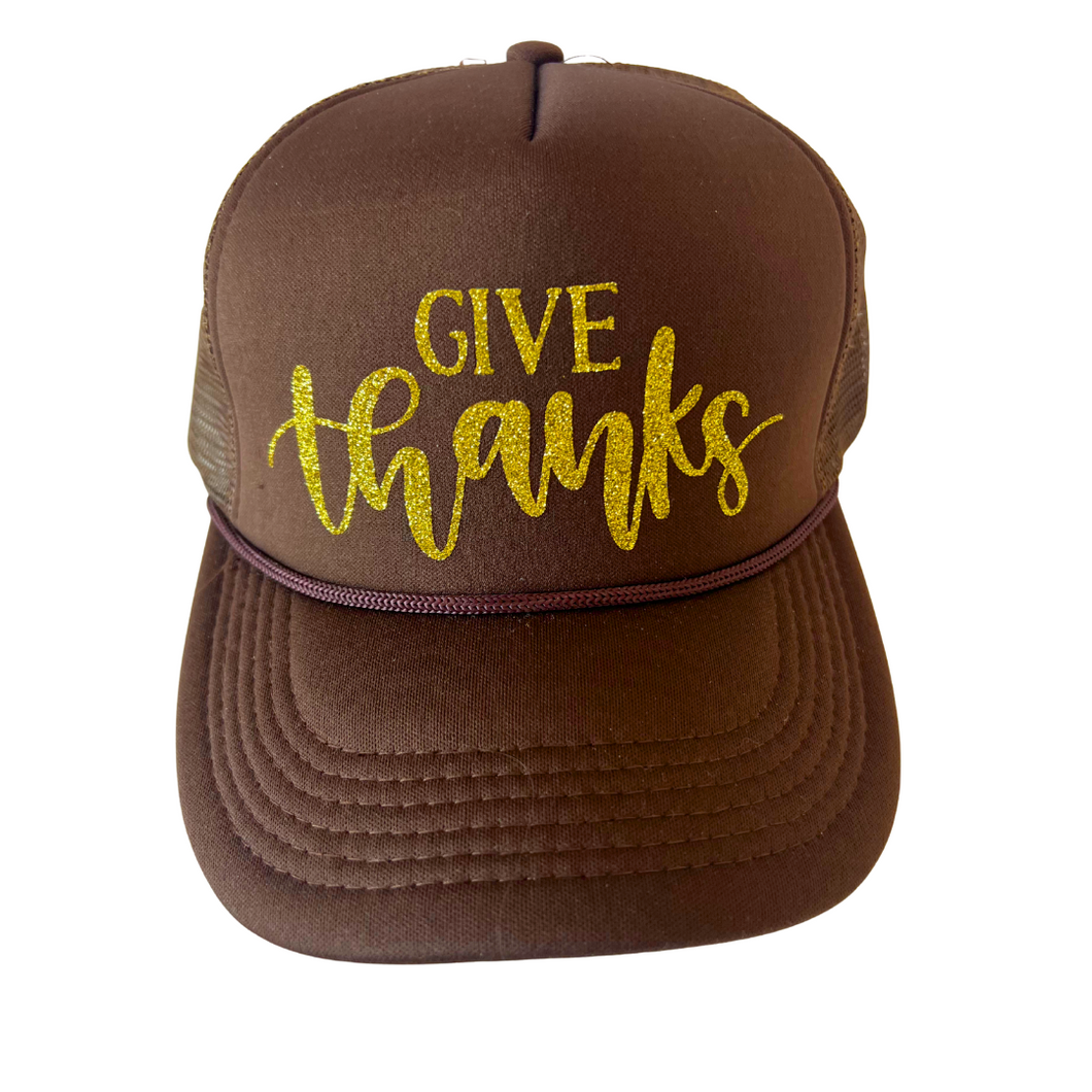 Brown Give Thanks hat