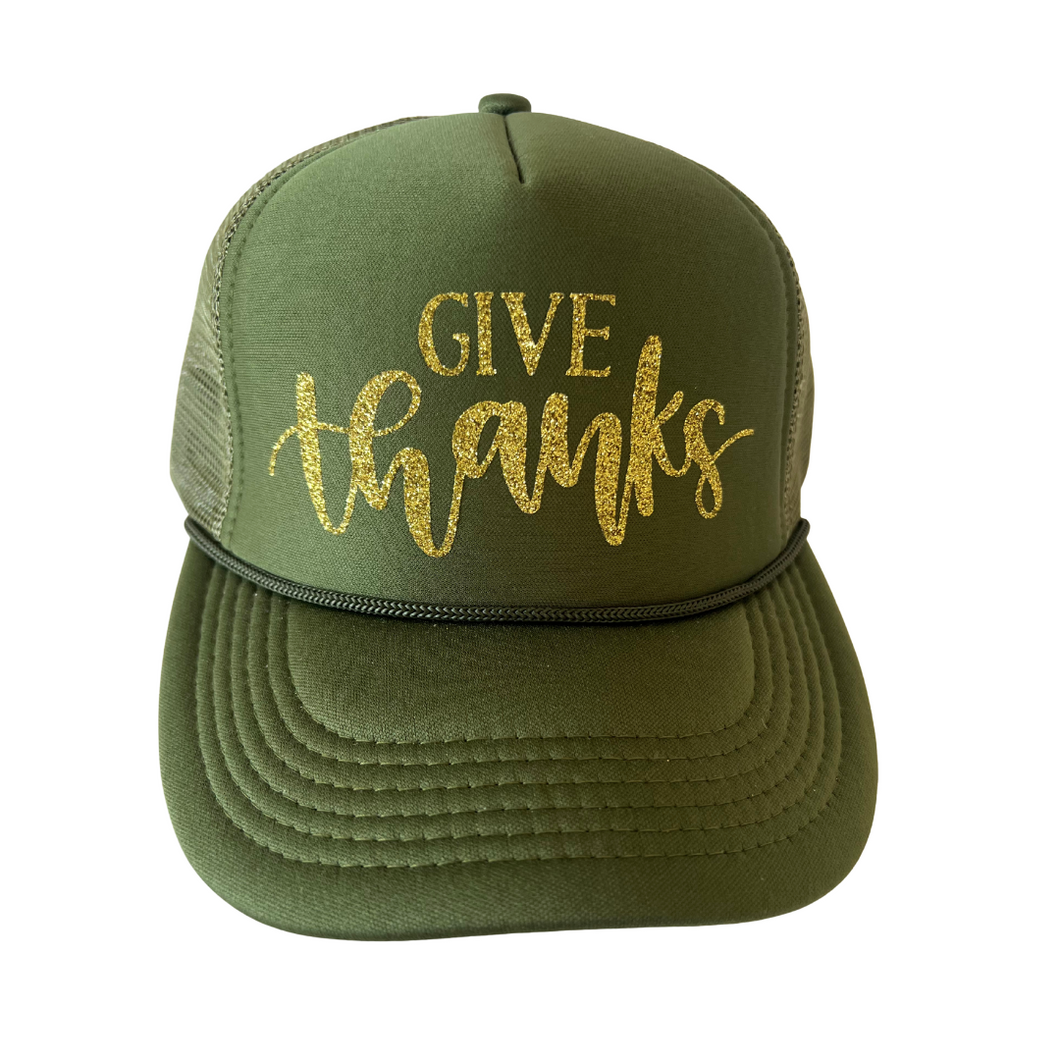 Green Give Thanks hat