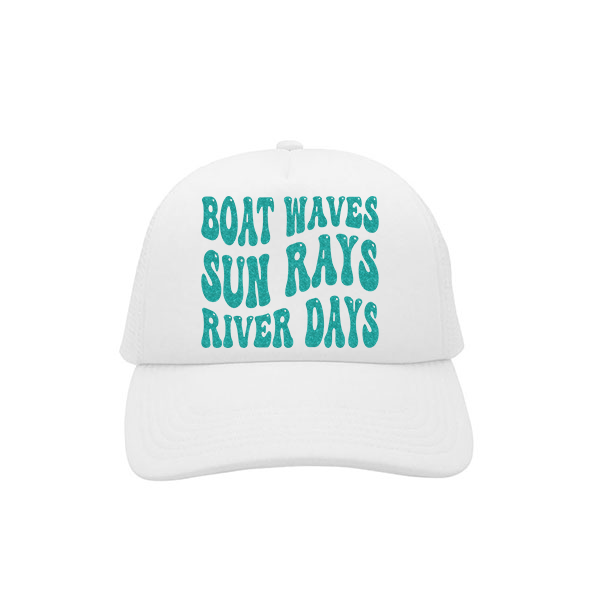 Boat Waves Sun Rays River Days hat