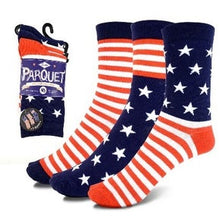 Load image into Gallery viewer, Women&#39;s American Flag Novelty Socks, Assorted (3 pairs/pack)
