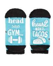 Load image into Gallery viewer, Head Says Gym, Heart Wants Taco Socks
