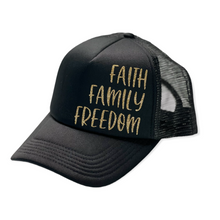 Load image into Gallery viewer, Faith Family Freedom side hat
